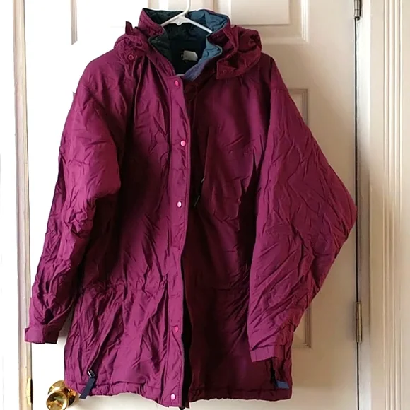 Patagonia Vintage Ski Snowboarding Guide Parka Jacket Burgundy Large - Picture 1 of 13